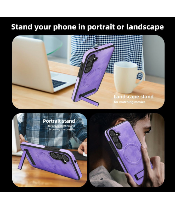 Coque Samsung Galaxy S25 Plus MagStand Cuir