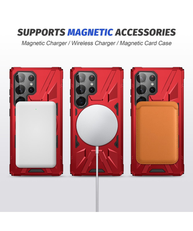 Coque Samsung Galaxy S25 Ultra multifonction avec anneau rotatif et MagSafe