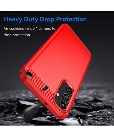 Coque Samsung Galaxy A15 5G Flexible Effet Brossé Rouge - photo 7