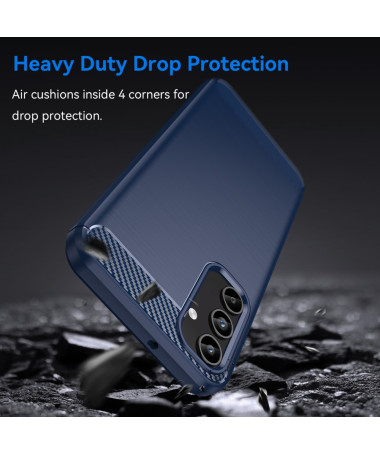 Coque Samsung Galaxy A15 5G Flexible Effet Brossé Bleu marine - photo 12