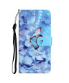 Housse Samsung Galaxy A15 5G Papillon et fleurs bleues