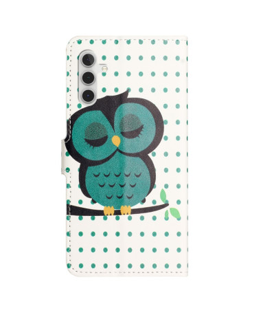 Housse Samsung Galaxy A15 5G hibou et motifs à pois