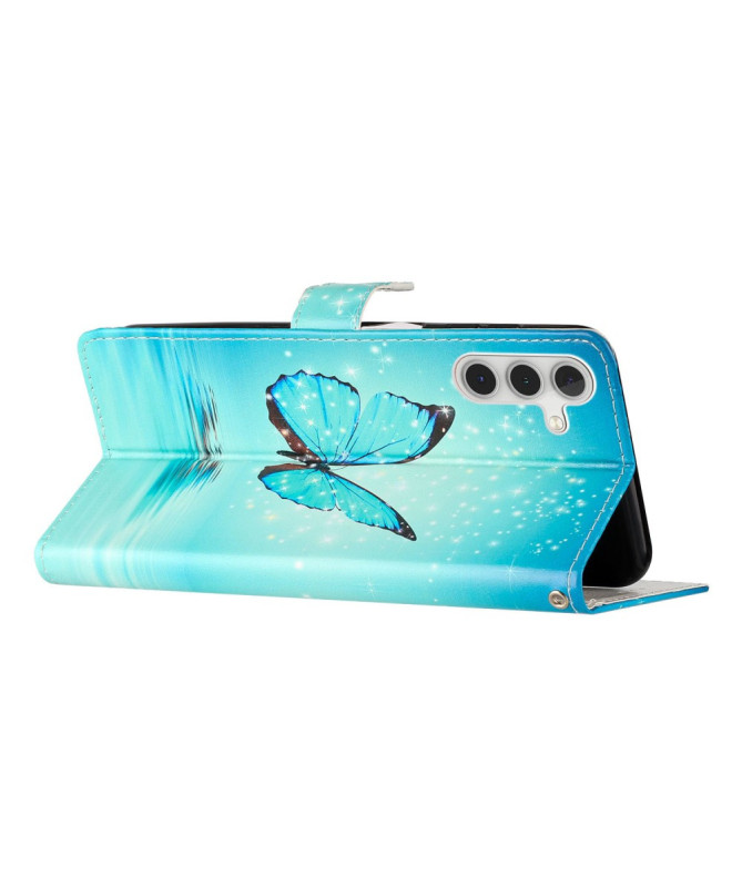 Housse Samsung Galaxy A15 5G Papillon Bleu