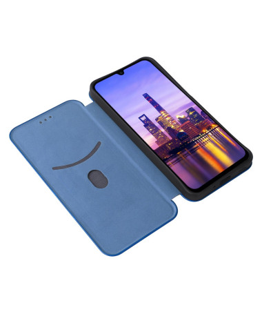 Flip Cover Samsung Galaxy A15 4G / 5G design fibre de carbone Bleu - photo 2