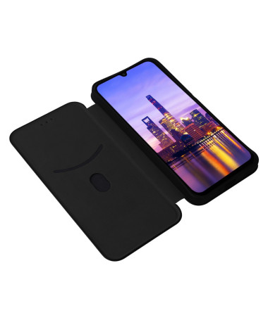 Flip Cover Samsung Galaxy A15 4G / 5G design fibre de carbone Noir - photo 15