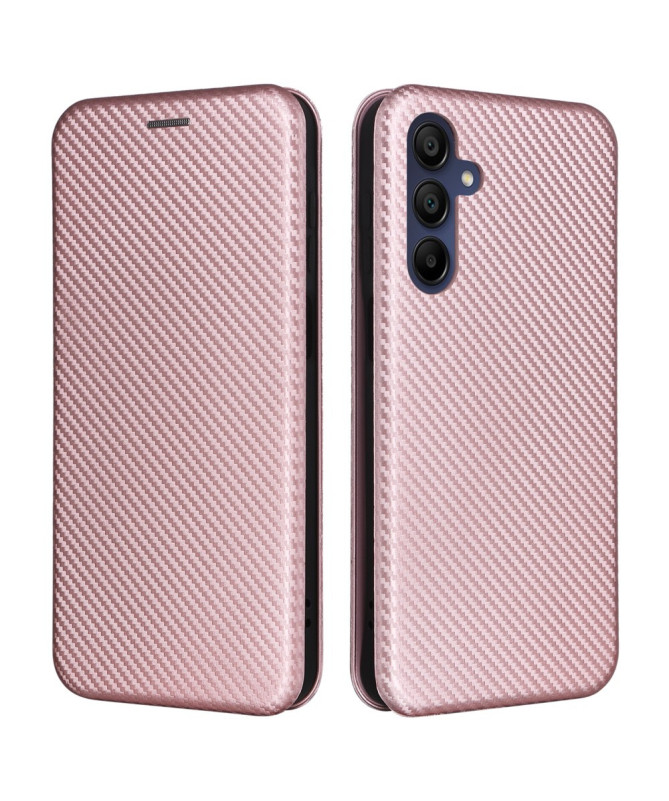 Flip Cover Samsung Galaxy A15 4G / 5G design fibre de carbone