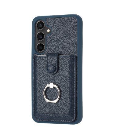 Coque Samsung Galaxy A15 4G / 5G avec porte-cartes et support anneau Bleu marine - photo 18