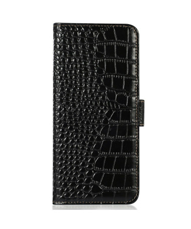 Housse Honor Magic 7 Lite cuir véritable aspect croco