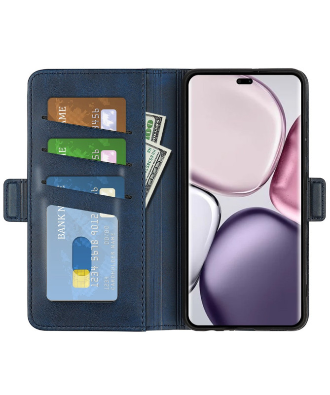 Étui Honor Magic 7 Lite portefeuille revêtement simili cuir mat