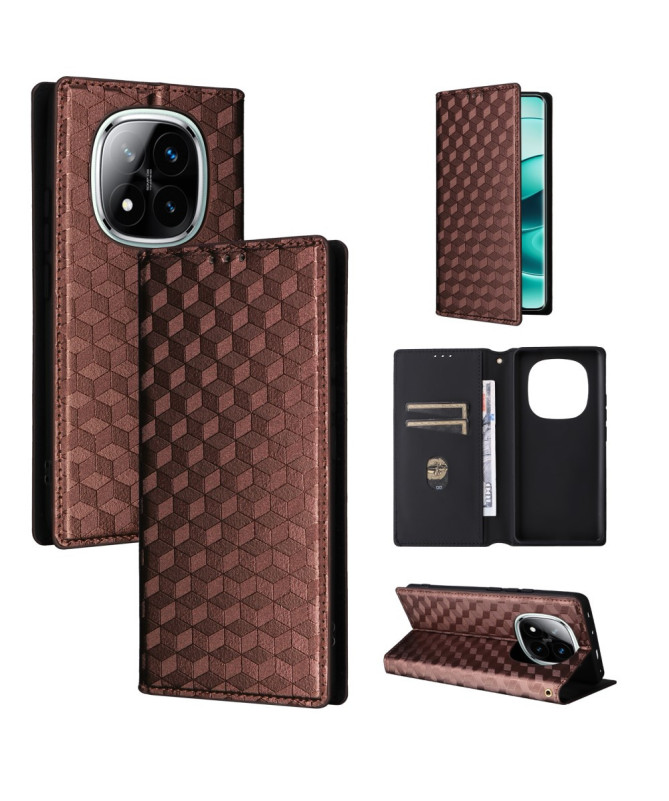 Housse Xiaomi Redmi Note 14 Pro 4G flip cover design géométrie