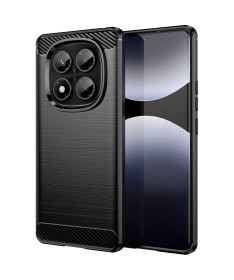 Coque Xiaomi Redmi Note 14 Pro 4G Effet Brossé avec Texture Carbone