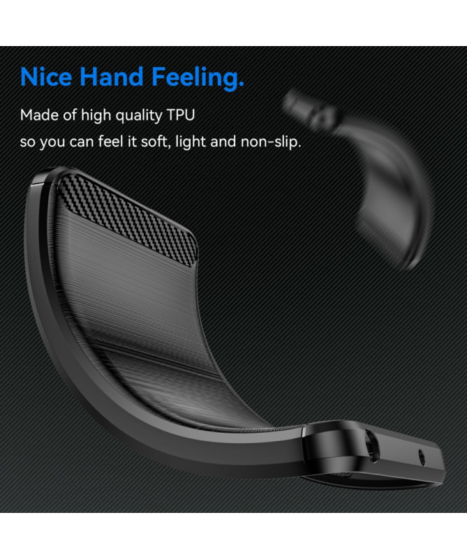 Coque Xiaomi Redmi Note 14 Pro 4G Effet Brossé avec Texture Carbone
