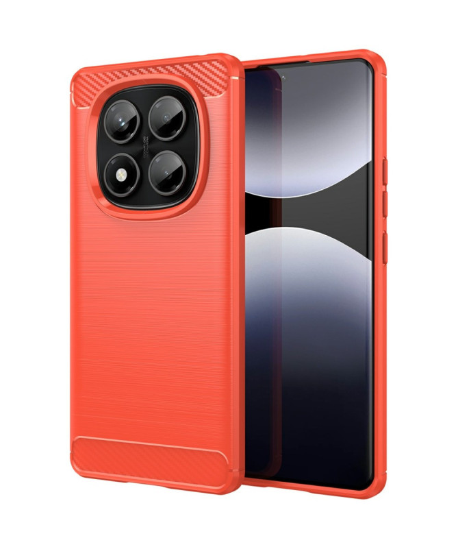 Coque Xiaomi Redmi Note 14 Pro 4G Effet Brossé avec Texture Carbone
