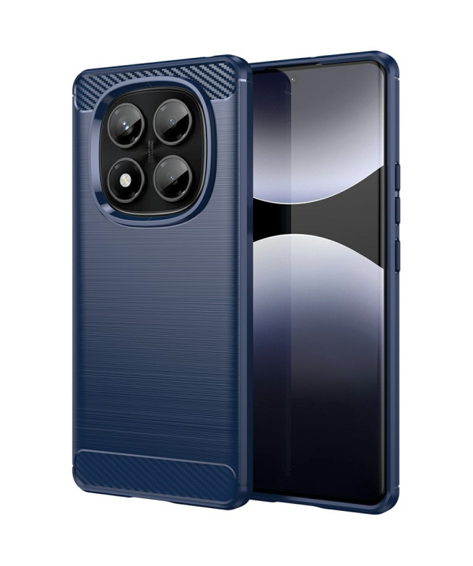 Coque Xiaomi Redmi Note 14 Pro 4G Effet Brossé avec Texture Carbone