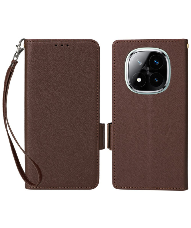 FOLKEN - Housse Xiaomi Redmi Note 14 Pro 4G effet cuir à Lanière