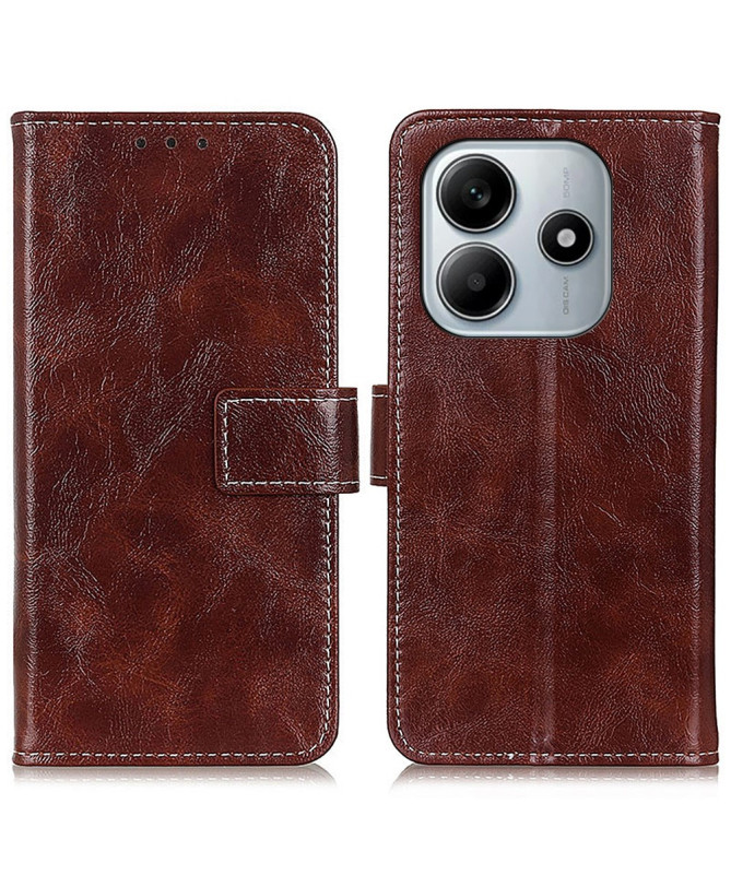 Housse Xiaomi Redmi Note 14 4G effet cuir luxueux coutures