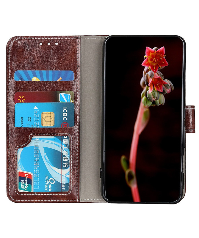 Housse Xiaomi Redmi Note 14 4G effet cuir luxueux coutures