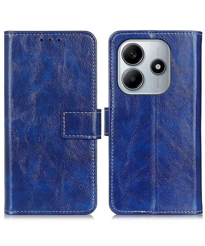 Housse Xiaomi Redmi Note 14 4G effet cuir luxueux coutures