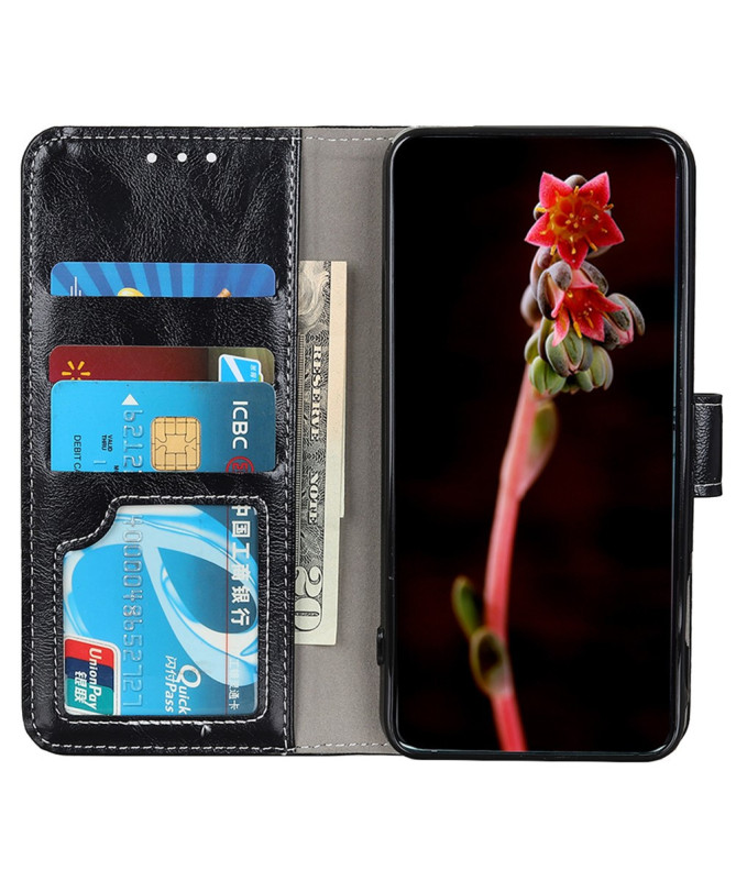 Housse Xiaomi Redmi Note 14 4G effet cuir luxueux coutures