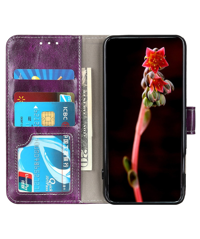 Housse Xiaomi Redmi Note 14 4G effet cuir luxueux coutures