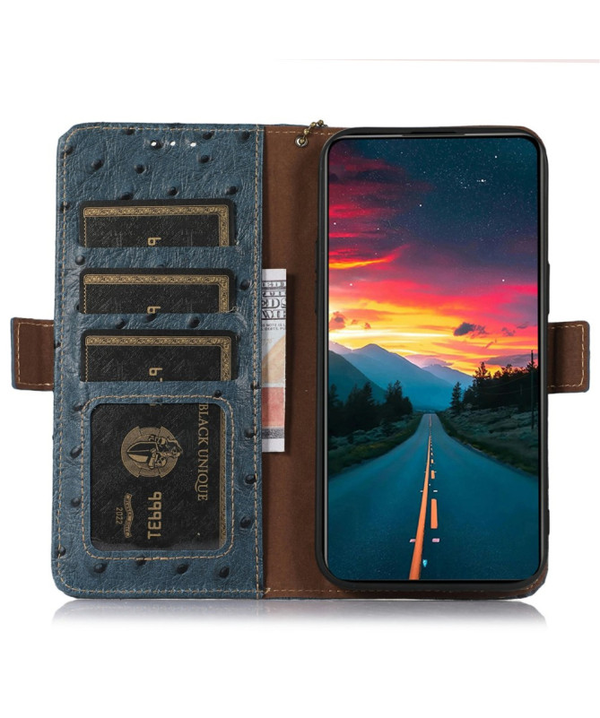 Housse Xiaomi Redmi Note 14 4G Cuir Effet Peau d'Autruche
