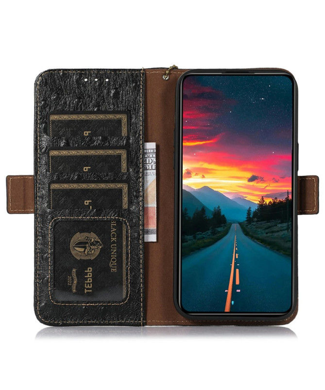 Housse Xiaomi Redmi Note 14 4G Cuir Effet Peau d'Autruche