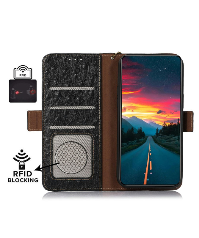 Housse Xiaomi Redmi Note 14 4G Cuir Effet Peau d'Autruche