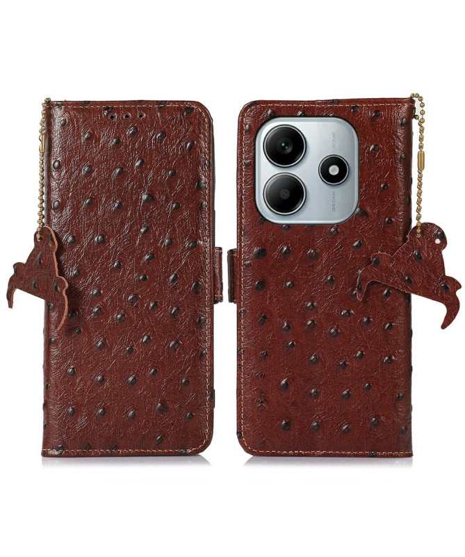 Housse Xiaomi Redmi Note 14 4G Cuir Effet Peau d'Autruche