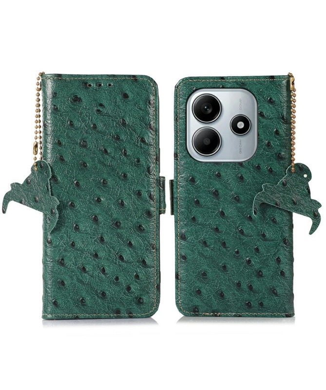 Housse Xiaomi Redmi Note 14 4G Cuir Effet Peau d'Autruche