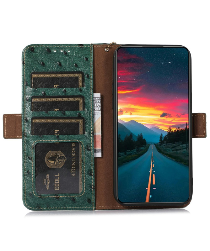 Housse Xiaomi Redmi Note 14 4G Cuir Effet Peau d'Autruche