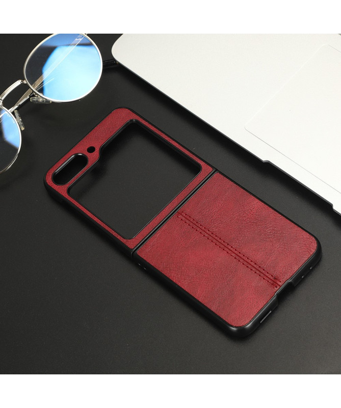 Coque Samsung Galaxy Z Flip 5 Effet Cuir Coutures