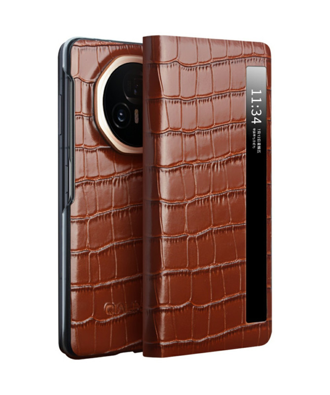 Housse Honor Magic V3 Smart View Cuir Effet Peau de crocodile