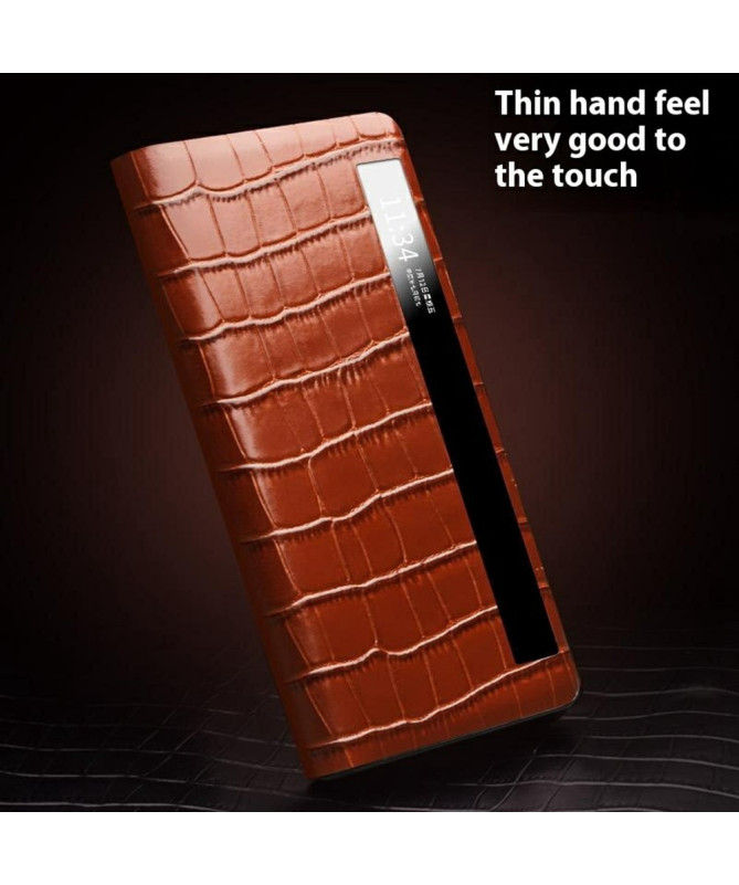Housse Honor Magic V3 Smart View Cuir Effet Peau de crocodile