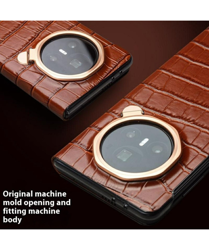 Housse Honor Magic V3 Smart View Cuir Effet Peau de crocodile
