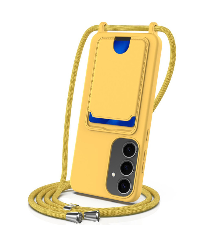 Siliclassic - Coque Samsung Galaxy A55 5G à Cordon et Porte-carte