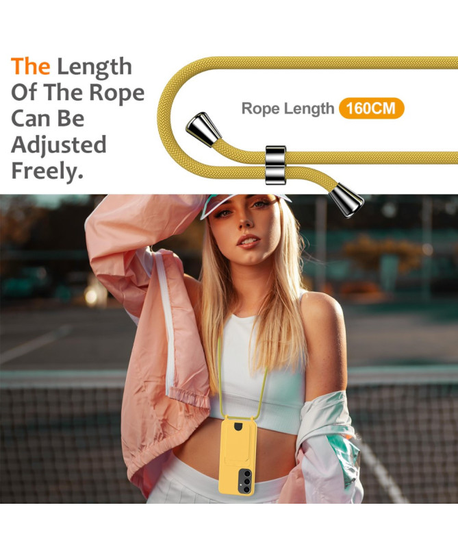 Siliclassic - Coque Samsung Galaxy A55 5G à Cordon et Porte-carte