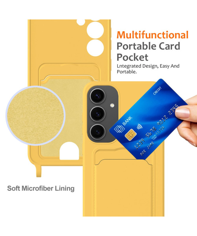Siliclassic - Coque Samsung Galaxy A55 5G à Cordon et Porte-carte