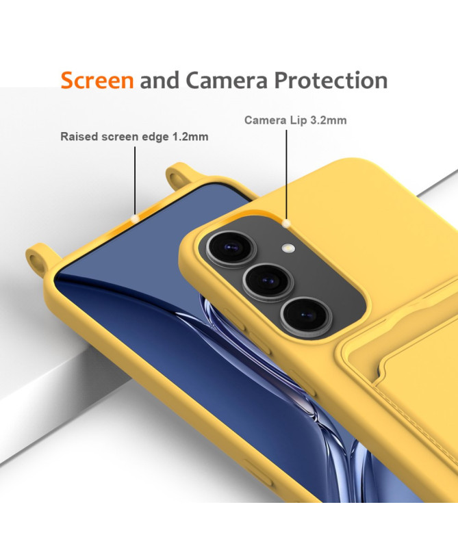 Siliclassic - Coque Samsung Galaxy A55 5G à Cordon et Porte-carte