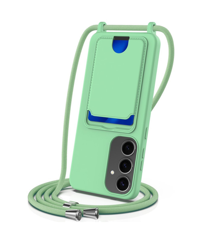 Siliclassic - Coque Samsung Galaxy A55 5G à Cordon et Porte-carte