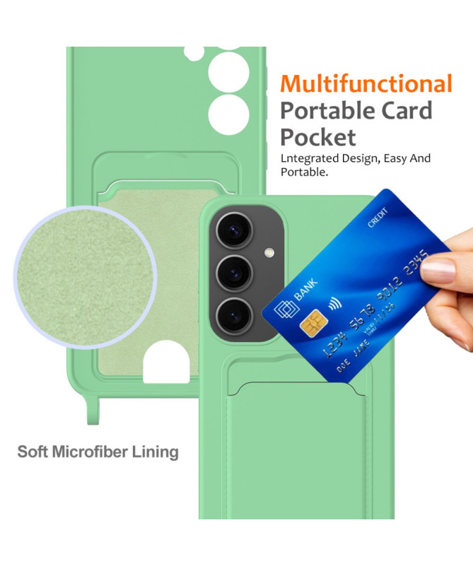 Siliclassic - Coque Samsung Galaxy A55 5G à Cordon et Porte-carte