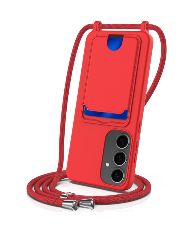 Siliclassic - Coque Samsung Galaxy A55 5G à Cordon et Porte-carte