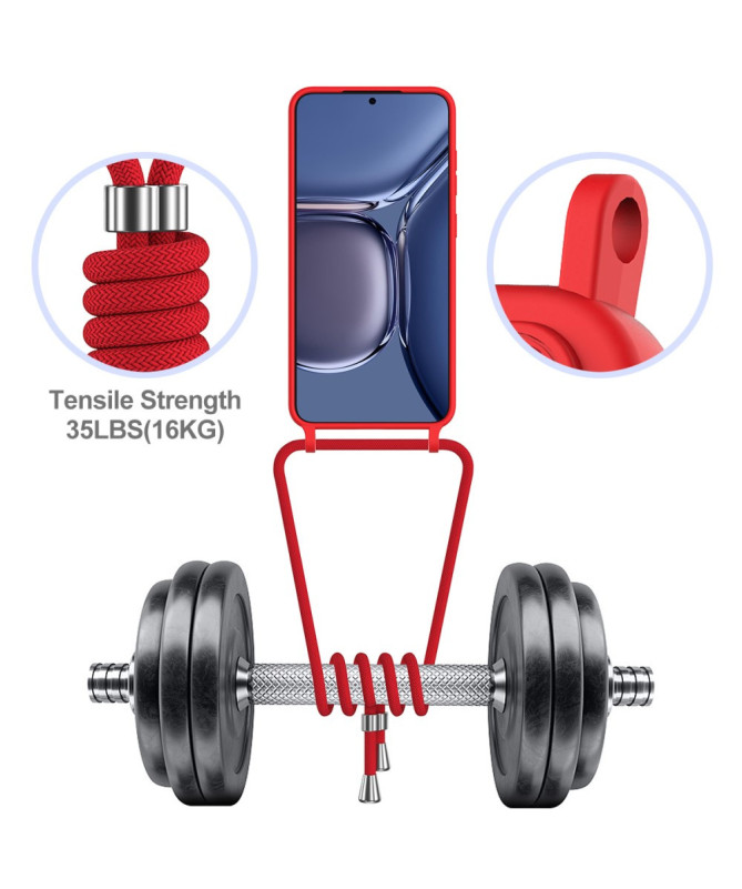 Siliclassic - Coque Samsung Galaxy A55 5G à Cordon et Porte-carte