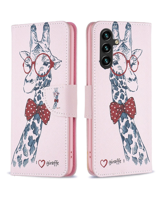Housse Samsung Galaxy A55 5G Girafe avec lunettes