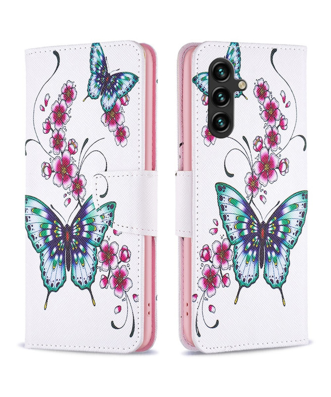 Housse Samsung Galaxy A55 5G fleurs et papillons
