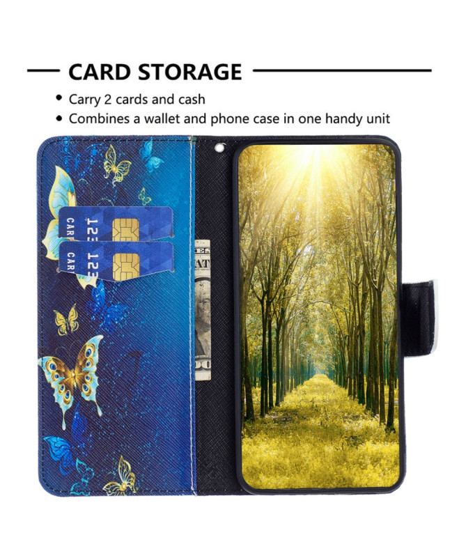 Housse Samsung Galaxy A55 5G Papillons dorés