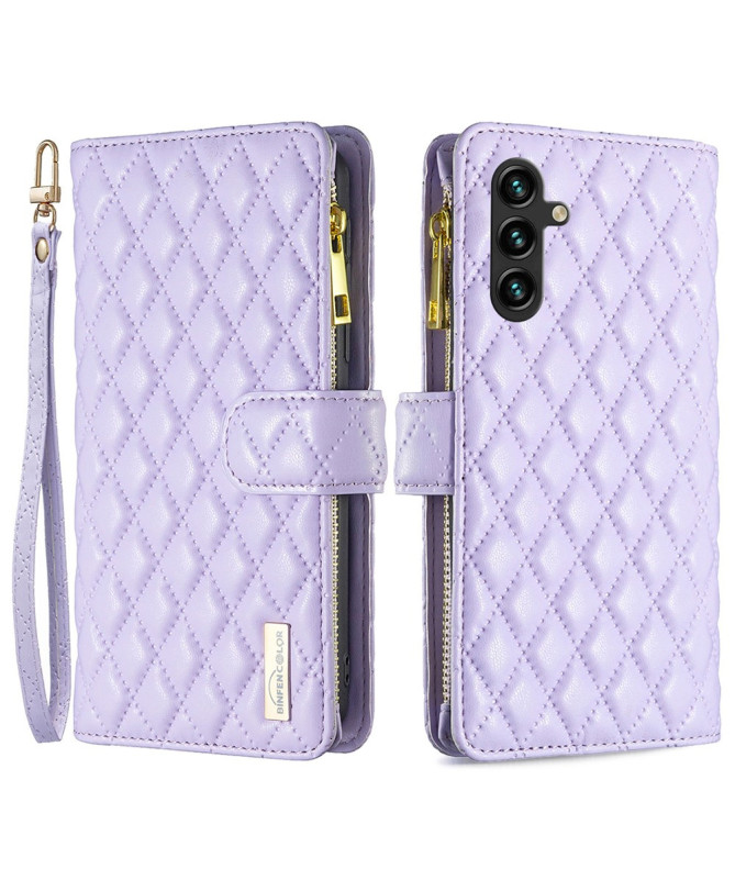 Housse Samsung Galaxy A55 5G Design Matelassé avec Poche Zippée