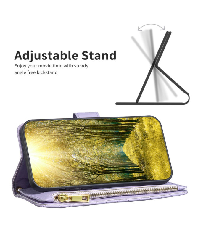 Housse Samsung Galaxy A55 5G Design Matelassé avec Poche Zippée
