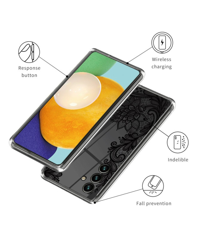 Coque Samsung Galaxy A55 5G fleur dentelle