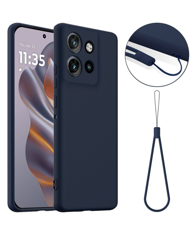 Coque Motorola Edge 50 Neo Silicone Liquide MagSafe, Lanière