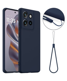 Coque Motorola Edge 50 Neo Silicone Liquide MagSafe, Lanière